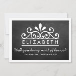 Invitation Serez-Vous Ma Fille D'Honneur ? Chalkboard Tiara<br><div class="desc">Serez-Vous Ma Fille D'Honneur ? Carte Tiara Chalkboard</div>