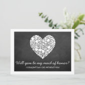 Invitation Serez-Vous Ma Fille D'Honneur ? Coeur du tableau d (Debout devant)
