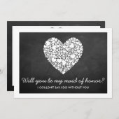 Invitation Serez-Vous Ma Fille D'Honneur ? Coeur du tableau d (Devant / Derrière)