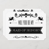 Invitation Serez-Vous Ma Fille D'Honneur ? Mariage de typogra (Devant / Derrière)