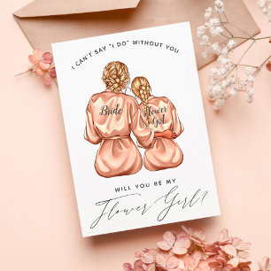 Invitation Serez-Vous Ma Fille Fleur ? Filles En Robes De Soi