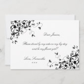 Invitation Serez-Vous Ma Fille Fleur ? Flèches noires et blan (Dos)