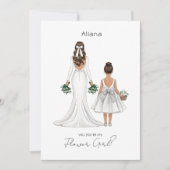 Invitation Serez-Vous Ma Fille Fleur ? Illustration personnal (Devant)