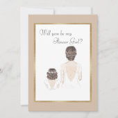 Invitation Serez-Vous Ma Fille Fleur Mariage Gold (Devant)