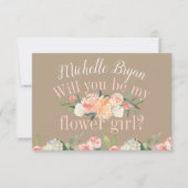 Invitation Serez-vous ma fille Fleur Printemps Blush Floral T (Devant)