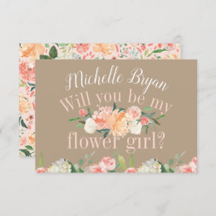 Invitation Serez-vous ma fille Fleur Printemps Blush Floral T