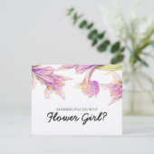Invitation Serez-vous ma fille Fleur Purple Iris Floral (Debout devant)