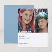 Invitation Serez-Vous Ma Fille Fleur Simple Photo Moderne (Devant / Derrière)