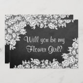 Invitation Serez-Vous Ma Fille Fleur ? Tableau de bord et den (Devant / Derrière)