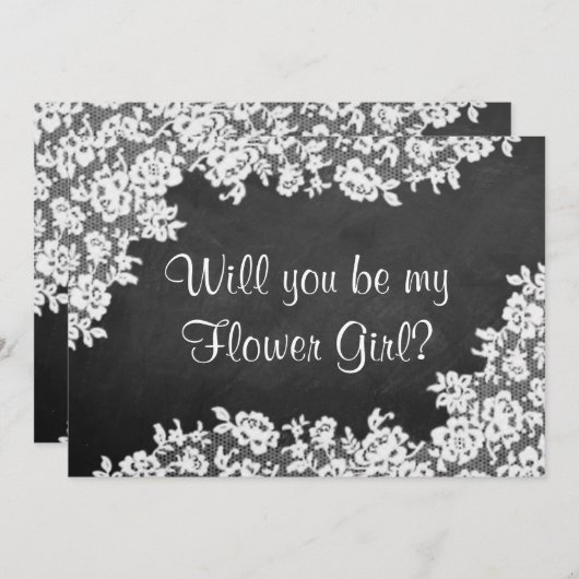 Invitation Serez-Vous Ma Fille Fleur ? Tableau de bord et den (Devant / Derrière)