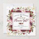Invitation Serez-vous ma Flower Girl ? | Russe Bourgogne (Devant)