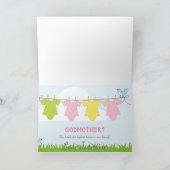 Invitation Serez-Vous Ma Godmère Pink Baby Carriage Card (Intérieur)