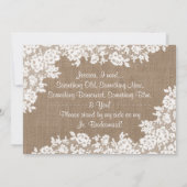 Invitation Serez-Vous Ma Jr Bridesmaid Rustic Burlap & Lace (Dos)