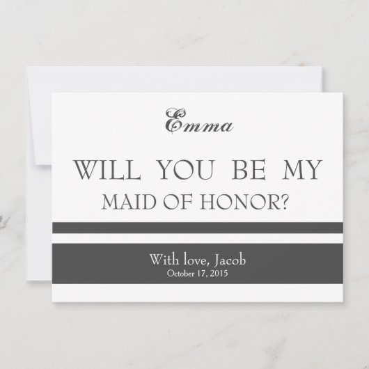Invitation Serez-Vous Ma MAIN D'HONNEUR ? (Devant)