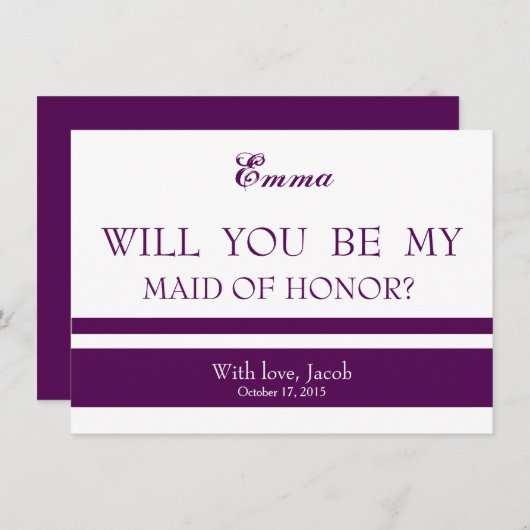 Invitation Serez-Vous Ma MAIN D'HONNEUR ? (Devant / Derrière)