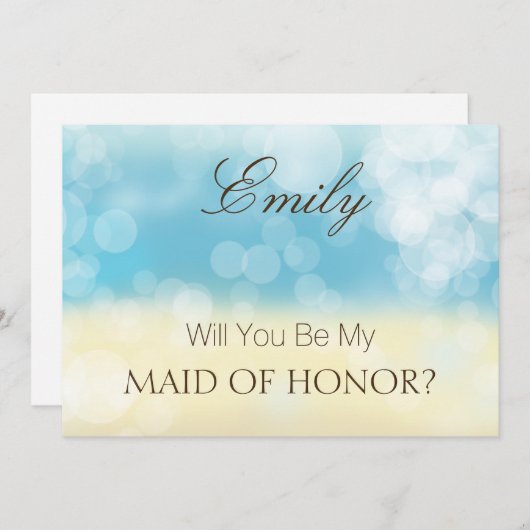 Invitation Serez-Vous Ma MAIN D'HONNEUR Parties scintillant B (Devant / Derrière)