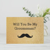 Invitation Serez-Vous Ma Moustache Noire Groomsman (Debout devant)