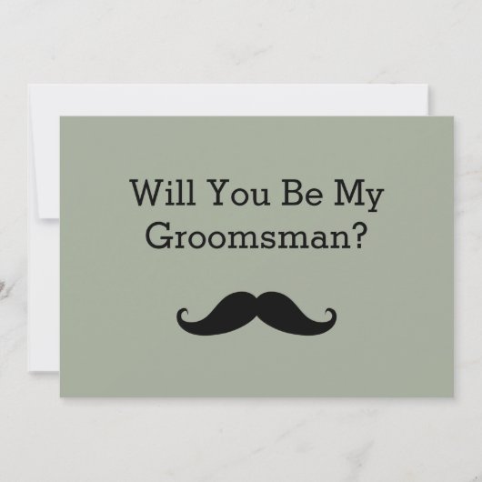 Invitation Serez-Vous Ma Moustache Noire Groomsman (Devant)