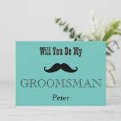 Invitation Serez-Vous Ma Moustache Noire Groomsman (Debout devant)