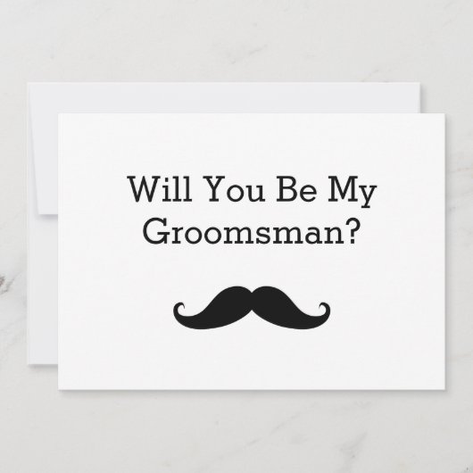 Invitation Serez-Vous Ma Moustache Noire Groomsman (Devant)