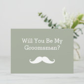 Invitation Serez-Vous Ma Moustache Noire Groomsman (Debout devant)