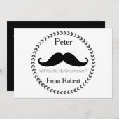 Invitation Serez-Vous Ma Mustache Noire ? (Devant / Derrière)