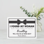 Invitation Serez-Vous Ma Page Garçon Cravate Noir/Blanc Bow (Debout devant)