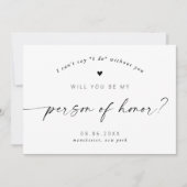 Invitation Serez-vous ma personne d'honneur Élégant script (Devant)