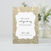 Invitation Serez-Vous Ma Porte-Mère - La Parties scintillant  (Debout devant)