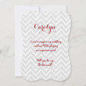 Invitation Serez-Vous Ma Porte-Mère RED GOWN A01A (Dos)