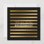 Invitation Serez-Vous Ma Porte-Parole De L'Or De Black Stripe (Devant)