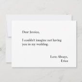 Invitation Serez-vous ma robe de Mariage de la servante d'hon (Dos)