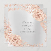 Invitation Serez-Vous Ma Rose D'Accueil Gold Wreath Grey (Devant / Derrière)