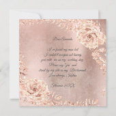 Invitation Serez-Vous Ma Rose D'Enfant D'Enfant D'Enfant Gold (Dos)