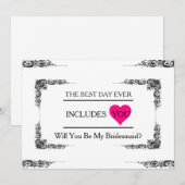 Invitation Serez-vous ma servante d'accueil au coeur rose (Devant / Derrière)