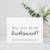 Invitation Serez-Vous Ma Servante D'Accueil Chic Blanc Noir (Debout devant)