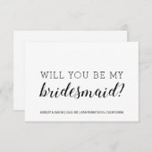 Invitation Serez-Vous Ma Servante D'Accueil Chic Blanc Noir (Devant / Derrière)