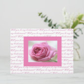 Invitation Serez-vous ma servante d'accueil rose blanc (Debout devant)