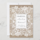 Invitation Serez-vous ma servante d'école Burlap et Mariage d (Devant)