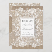 Invitation Serez-vous ma servante d'école Burlap et Mariage d (Devant / Derrière)