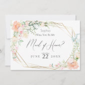 Invitation Serez-vous ma servante des fleurs de printemps blu (Devant)