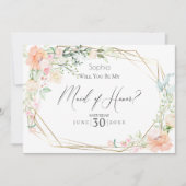 Invitation Serez-vous ma servante des fleurs de printemps blu (Devant)