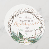 Invitation Serez-vous ma servante d'hiver branches modernes (Devant / Derrière)