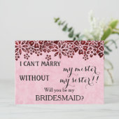 Invitation Serez-vous ma servante d'honneur ? (Debout devant)