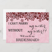 Invitation Serez-vous ma servante d'honneur ? (Devant / Derrière)