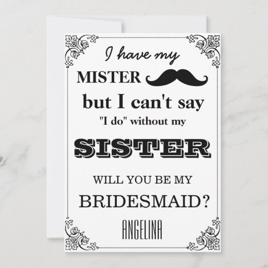 Invitation Serez-vous ma servante d'honneur ? (Devant)