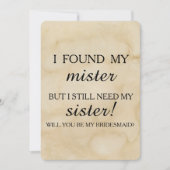 Invitation Serez-vous ma servante d'honneur ? (Devant)