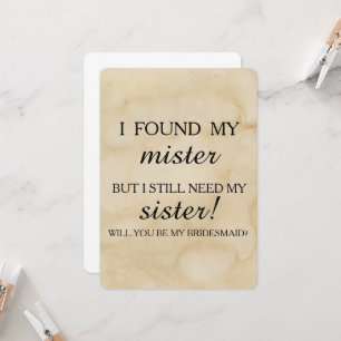 Invitation Serez-vous ma servante d'honneur ?