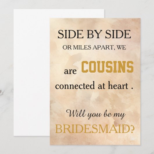 Invitation Serez-vous ma servante d'honneur ? (Devant / Derrière)