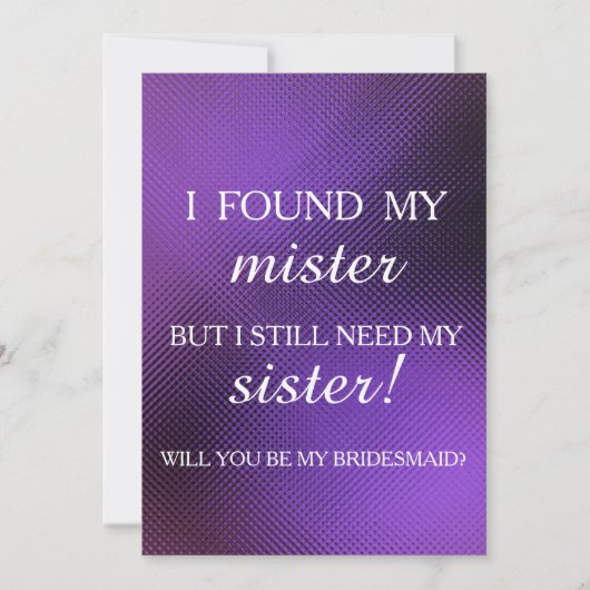 Invitation Serez-vous ma servante d'honneur ? (Devant)
